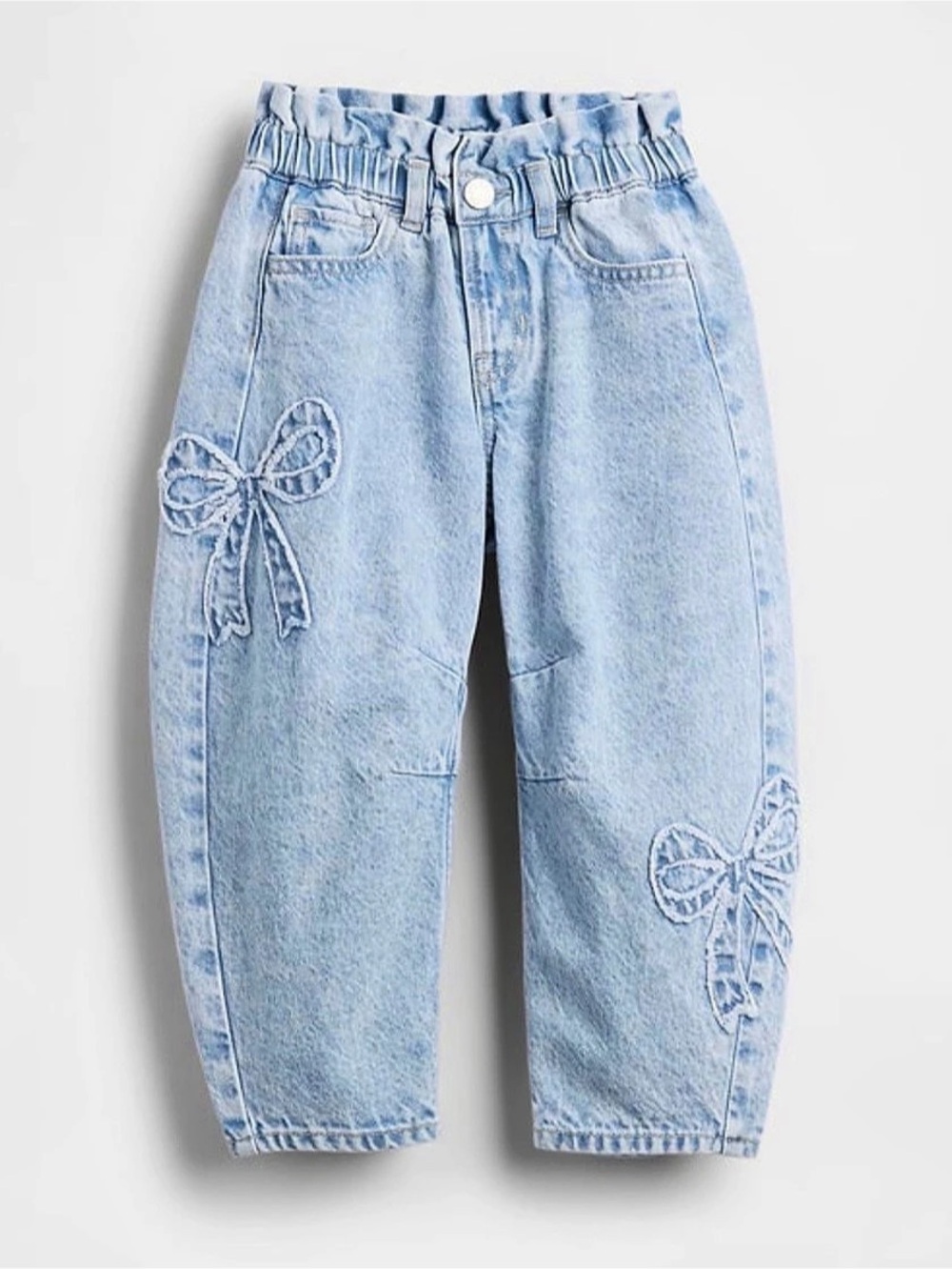 Gap Baby & Toddler Bow Horseshoe Jeans Kids Blue Bow Embroidered Jeans Like New